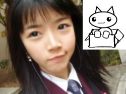 Rule 34 | 1girl, :3, asian, box, cardboard box, cat, comparison, photo (medium), shii