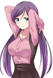 Rule 34 | 10s, 1girl, arms around neck, blush, breasts, casual, green eyes, jewelry, large breasts, long hair, love live!, love live! school idol festival, love live! school idol project, necklace, purple hair, solo, tojo nozomi, transparent background, twintails, white background, yuki (sangeki5806)