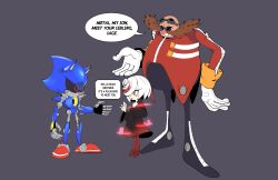 Rule 34 | 1boy, 1girl, animal ears, bald, black dress, black sclera, blue-tinted eyewear, colored sclera, dr. eggman, dress, facial hair, fake claws, family, father and daughter, father and son, full body, furry, furry male, glasses, glitch, gloves, goggles, hair over one eye, highres, illymarket, jacket, long sleeves, metal sonic, multicolored hair, mustache, one eye covered, red eyes, red hair, robot, round eyewear, sage (sonic), shoes, short hair, siblings, sonic (series), sonic cd, sonic frontiers, sonic the hedgehog (classic), spoilers, streaked hair, teeth, tinted eyewear, white gloves, white hair, wide sleeves