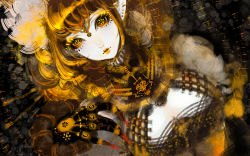 Rule 34 | 1girl, abstract, bad id, bad pixiv id, blonde hair, original, pointy ears, solo, speed painting, yokuhime