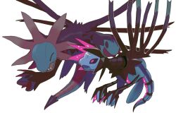 Rule 34 | closed eyes, creatures (company), dragon, fangs, game freak, gen 5 pokemon, highres, hydreigon, iron jugulis, multiple heads, nintendo, no humans, open mouth, pokemon, pokemon (creature), simple background, tail, v (govvvvw), white background, wings
