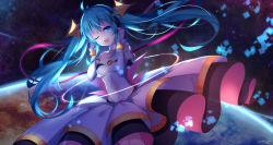 Rule 34 | 1girl, ;d, absurdres, aluppia, black hairband, blue eyes, blue hair, breasts, choker, clothing cutout, dress, floating hair, hair between eyes, hairband, hatsune miku, highres, long hair, looking at viewer, navel, navel cutout, one eye closed, open mouth, sleeveless, sleeveless dress, small breasts, smile, solo, strapless, strapless dress, twintails, very long hair, vocaloid, white dress