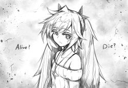 Rule 34 | 1girl, akawoud, bare shoulders, clear (djmax), collarbone, crying, djmax, djmax respect, english text, eyes visible through hair, greyscale, highres, jewelry, long hair, monochrome, necklace, open mouth, solo, star (symbol), star necklace, tears, twintails, twitter username, upper body