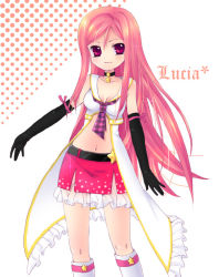 Rule 34 | 1girl, boots, gloves, haruno ichigo, long hair, lucia, lucia (pangya), pangya, pink eyes, pink hair, ribbon, skirt, solo, star (symbol), very long hair