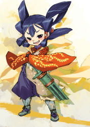 Rule 34 | 1girl, absurdres, black eyes, black hair, blush, broken, broken sword, broken weapon, clothing request, commentary request, crossed arms, hair rings, hair tubes, highres, japanese clothes, long hair, muramasa mikado, open mouth, sakuna-hime, short eyebrows, smile, solo, sword, tensui no sakuna-hime, weapon, wide sleeves
