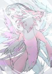 Rule 34 | absurdres, angel, digimon, dragon, highres, holydramon, pink fur, solo, wings