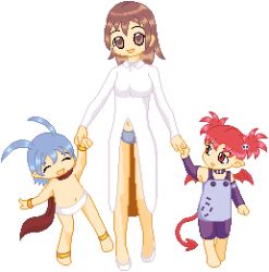 Rule 34 | age difference, aged down, baby, disgaea, etna (disgaea), family, laharl, lowres, mother and son, nippon ichi