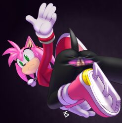Rule 34 | 1girl, amy rose, animal nose, arm up, artist name, ass, black leggings, body fur, closed mouth, dress, dutch angle, female focus, from behind, furry, furry female, gloves, green eyes, ice skates, leg up, leggings, long sleeves, mario &amp; sonic at the olympic games, mario &amp; sonic at the olympic winter games, mario (series), nervous, nintendo, no panties, pink dress, pink footwear, pink fur, pink hair, pom pom (clothes), purple background, pussy, raised eyebrows, rockthebull, short dress, short hair, sidelocks, signature, simple background, skates, solo, sonic (series), split mouth, sweat, torn clothes, torn leggings, uncensored, upskirt, wardrobe malfunction, white gloves, wide-eyed