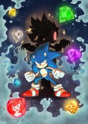Rule 34 | 3girls, 6+girls, amy rose, angry, chaos (sonic), chaos emerald, claws, ebony the mystic mog, fleetway super sonic, gloves, green eyes, highres, johnny lightfoot, knuckles the echidna, multiple girls, porker lewis, red eyes, shiliria, sonic (series), sonic the comic, sonic the hedgehog, super sonic, tails (sonic), tikal the echidna, water, white gloves