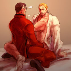 Rule 34 | 2boys, bara, capcom, geese howard, itkz, m. bison, male focus, multiple boys, snk, the king of fighters, yaoi