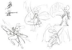 Rule 34 | 1girl, animal ears, attack, castle, castlevania (series), character sheet, coat, coattails, flail, furry, highres, jumping, legs, mina, mina (mina the hollower), mina the hollower, mouse ears, mouse girl, mouse tail, mysteryj, notched ear, sketch, tail, weapon, whip, yacht club games