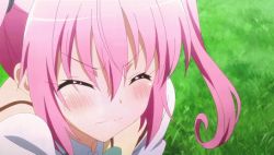 Rule 34 | 10s, animated, animated gif, breasts, clothes lift, licking, nana asta deviluke, nipples, pink hair, shirt lift, small breasts, to love-ru, to love-ru darkness