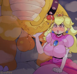 Rule 34 | + +, 1boy, 1girl, armlet, artist name, blonde hair, blue eyes, blush, bowser, breasts, brooch, claws, clenched hand, crown, dress, drooling, earrings, elbow gloves, erection, eyelashes, foreskin, gloves, hand up, hasselnut, head out of frame, heart, heart in eye, highres, huge testicles, jewelry, large breasts, large penis, lips, long hair, looking at penis, mario (series), netorare, nintendo, no eyebrows, open mouth, penis, penis awe, penis grab, penis piercing, phimosis, piercing, pink dress, pink lips, precum, precum string, princess peach, puffy short sleeves, puffy sleeves, sagging testicles, saliva, short sleeves, sitting, spiked armlet, spikes, spread legs, super mario bros. 1, sweat, symbol in eye, taut clothes, taut dress, teeth, testicles, tongue, tongue out, uncensored, upper teeth only, veins, veiny penis, white gloves
