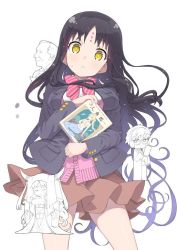 Rule 34 | 10s, black hair, book, bow, chibi, dual persona, facial mark, fate/extra, fate/extra ccc, fate (series), forehead mark, glasses, hans christian andersen (fate), holding, holding book, horns, long hair, ooide chousuke, real life insert, school uniform, sessyoin kiara, tablet, the little mermaid, yellow eyes, aged down