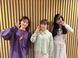 Rule 34 | 3girls, furihata ai, indoors, looking at viewer, medium hair, multiple girls, ookuma wakana, oonishi aguri, photo (medium), smile, standing, voice actor