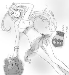 Rule 34 | 1girl, bikini, breasts, greyscale, hat, jude mathis, large breasts, lying, milla maxwell, monochrome, official alternate costume, sinaooo, sketch, straw hat, swimsuit, tales of (series), tales of xillia, teepo (tales), thigh gap