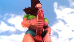 Rule 34 | 1girl, 20s, 3d, abs, animated, asymmetrical hair, bespectacled, black hair, blackjrxiii, blue shorts, blue sky, bouncing, bouncing breasts, bouncing testicles, bracelet, breasts, brown eyes, capcom, choker, cleavage, cloud, cornrows, cropped shirt, cum, curvy, day, denim, ejaculation, erection, excessive cum, female orgasm, from below, futanari, futanari masturbation, glasses, green shirt, huge penis, jewelry, large breasts, large testicles, laura matsuda, long hair, looking at viewer, looping animation, masturbation, midriff, moaning, muscular, muscular female, open fly, orgasm, outdoors, penis, penis out, rubbing, shiny skin, shirt, short shorts, short sleeves, shorts, sky, solo, sound, source filmmaker (medium), squishing, standing, street fighter, street fighter v, testicles, testicles outside, thick thighs, thighs, toned, underboob, video