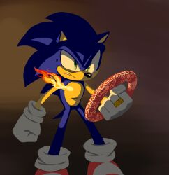 Rule 34 | 1boy, animal ears, animal nose, clenched hand, commentary, english commentary, fire, furry, furry male, gloves, green eyes, highres, holding, male focus, ring (sonic), shoes, siggiedraws, solo, sonic (series), sonic and the secret rings, sonic the hedgehog, standing, sweat, tail, white gloves, world ring