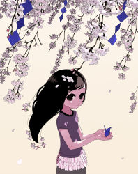 Rule 34 | black hair, cherry blossoms, child, flower, ichikawa, origami, original, paper crane