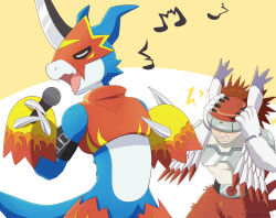 Rule 34 | covered eyes, digimon, digimon (creature), fladramon, fusion, helmet, highres, long ears, mask, silphymon