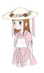 Rule 34 | 1girl, brown hair, closed mouth, commentary request, digimon, digimon tamers, hat, long hair, makino ruki, official alternate costume, purple eyes, ri (sato389), simple background, solo, white background