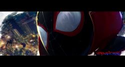 Rule 34 | 1girl, 2boys, bad id, bad twitter id, blurry, cityscape, close-up, commentary, copyright name, depth of field, highres, hood, hood up, kashu (hizake), letterboxed, marvel, multiple boys, silk, spider-gwen, spider-man, spider-man: into the spider-verse, spider-man (miles morales), spider-man (series), spider-verse, spider web, spider web print, superhero costume, symbol-only commentary