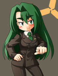 Rule 34 | arisawa takafumi, armored core, armored core: for answer, formal, from software, gender request, genderswap, green hair, solo, suit
