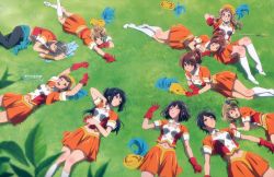 Rule 34 | 6+girls, :d, absurdres, ahoge, arms up, band uniform, bare legs, black hair, black pants, bottle, brown eyes, brown hair, buttons, cleaned, closed eyes, curly hair, detached collar, exhausted, expressionless, feathers, gekijouban hibike! euphonium, gloves, grass, hair ornament, hair ribbon, hat, hat feather, hibike! euphonium, highres, hisaishi kanade, katou hazuki, kawashima sapphire, kneehighs, kousaka reina, leaf, lying, marching band, marching band baton, medium hair, midriff, multiple girls, nakagawa natsuki, navel, official art, on back, on grass, on ground, on side, on stomach, one eye closed, open clothes, open mouth, open vest, orange skirt, oumae kumiko, outstretched arms, pants, parted lips, pleated skirt, ponytail, purple eyes, red gloves, ribbon, short hair, short sleeves, skirt, sleeping, smile, socks, surprised, suzuki mirei, suzuki satsuki, thighs, towel, tsukinaga motomu, unworn gloves, unworn hat, unworn headwear, vest, water bottle, white footwear, white legwear, wing collar, yellow headwear, yoshikawa yuuko