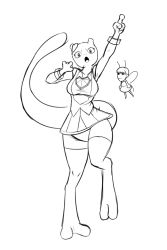 Rule 34 | 1boy, 1girl, antennae, armpits, arms up, breasts, collarbone, creatures (company), crossover, dakkpasserida, feet, floating, full body, game freak, gen 1 pokemon, greyscale, highres, horns, legendary pokemon, long sleeves, looking at viewer, medium breasts, mewtwo, monochrome, narukami yuu, nintendo, no panties, no pussy, open mouth, persona, persona 4, pokemon, pokemon (creature), pokemon rgby, shirt, short hair, sketch, skirt, standing, standing on one leg, tail, thighhighs, wings, zettai ryouiki
