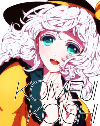 Rule 34 | 1girl, character name, close-up, female focus, green eyes, hat, highres, komeiji koishi, kyachi, pepepo, pink hair, solo, touhou