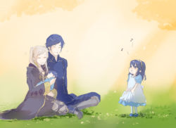 Rule 34 | 2boys, 2girls, aged down, baby, beamed quavers, blue hair, brother and sister, child, chrom (fire emblem), dress, family, father and daughter, father and son, fire emblem, fire emblem awakening, grass, happy, husband and wife, koshi00x, lucina (fire emblem), morgan (fire emblem), morgan (male) (fire emblem), mother and daughter, mother and son, multiple boys, multiple girls, music, musical note, nintendo, open mouth, quaver, robin (female) (fire emblem), robin (fire emblem), siblings, silver hair, singing, sitting, smile, tiara