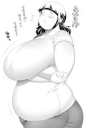 Rule 34 | 1girl, absurdres, blush, breasts, fat, highres, huge breasts, shimejix, solo