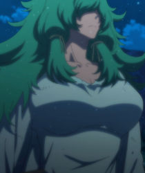 Rule 34 | 1girl, breasts, dione nephilim, green hair, highres, large breasts, monster girl, monster musume no oisha-san, screencap