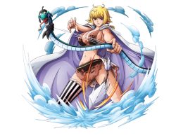 Rule 34 | 1girl, animal, arrow (projectile), asymmetrical legwear, blonde hair, bodskih, bow (weapon), bra, breasts, brown bra, brown eyes, brown skirt, cleavage, groin, holding, holding animal, holding bow (weapon), holding weapon, large breasts, looking at viewer, marguerite (one piece), miniskirt, navel, one piece, one piece treasure cruise, short hair, sideboob, simple background, skirt, solo, stance, standing, striped clothes, striped thighhighs, thighhighs, transparent background, underwear, uneven legwear, vertical-striped clothes, vertical-striped thighhighs, weapon
