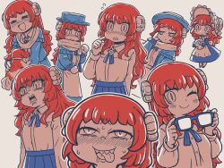 Rule 34 | angry, artoria pendragon (all), artoria pendragon (fate), blush, cosplay, dog, fate/grand order, fate (series), fujimaru ritsuka (female), fujimaru ritsuka (female) (anniversary blonde), fujimaru ritsuka (female) (anniversary blonde) (cosplay), glasses, highres, horns, learning with manga! fgo, looking back, mary anning (fate), official art, red hair, riyo (lyomsnpmp), saber (fate), saber (fate) (cosplay), sad, smile, tongue, tongue out