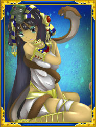 Rule 34 | 1girl, ancient egypt, animal, armlet, black hair, egyptian, long hair, snake, tagme, to-hou eiyasyou
