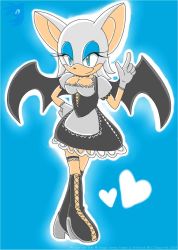 Rule 34 | breasts, cleavage, furry, maid, rouge the bat, smile, sonic (series), tagme, wings