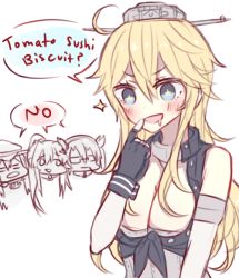 Rule 34 | 10s, 4girls, bare shoulders, bismarck (kancolle), blonde hair, blue eyes, breasts, cleavage, drooling, english text, glasses, hat, image sample, iowa (kancolle), kantai collection, kvlen, long hair, multiple girls, musashi (kancolle), open mouth, peaked cap, ponytail, short hair, smile, sparkle, star-shaped pupils, star (symbol), symbol-shaped pupils, tumblr sample, yamato (kancolle)