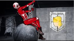 Rule 34 | 1boy, animated, animated gif, colossal titan, lowres, male focus, miley cyrus, non-web source, parody, real life, shingeki no kyojin, solo, solo focus, titan (shingeki no kyojin), wrecking ball