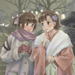 Rule 34 | 2girls, blush, highres, japanese clothes, kimono, md5 mismatch, multiple girls, original, simon (kappa no kawanagare)