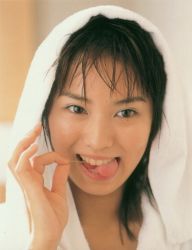 Rule 34 | 1girl, asian, brown hair, cherry, food, fruit, ichikawa yui, indoors, looking at viewer, mole, photo (medium), robe, solo, towel