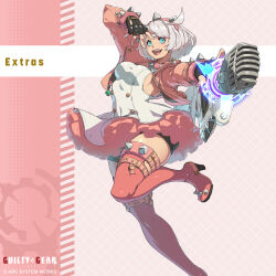 Rule 34 | 1girl, absurdres, bike shorts, bike shorts under skirt, black shorts, boots, bracelet, breasts, collar, elphelt valentine, guilty gear, guilty gear strive, hairband, hidehiko sakamura, high heel boots, high heels, highres, jewelry, large breasts, looking at viewer, microphone, official alternate costume, official art, open mouth, outstretched arm, shorts, shorts under skirt, sideboob, skindentation, spiked bracelet, spiked collar, spiked hairband, spikes, thick thighs, thigh boots, thighhighs, thighs