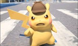 Rule 34 | 3d, angry, animated, animated gif, creatures (company), detective pikachu, detective pikachu (character), detective pikachu (game), game freak, gen 1 pokemon, hat, lowres, nintendo, no humans, pikachu, pokemon, pokemon (creature), road, solo, tail