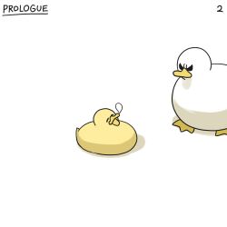 Rule 34 | bird, commentary, diva (hyxpk), duck, english commentary, english text, frown, highres, no humans, nose bubble, numbered, original, simple background, sleeping, smile, white background