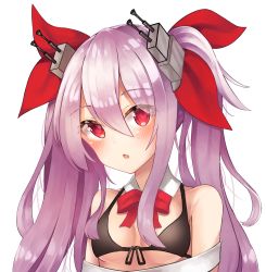 Rule 34 | 1girl, :o, absurdres, artist request, azur lane, bow, breasts, collar, fang, hair between eyes, hair bow, hair ornament, highres, long hair, looking at viewer, open mouth, red eyes, silver hair, small breasts, solo, twintails, vampire (azur lane), white background