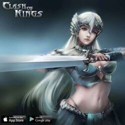 Rule 34 | 1girl, armor, non-web source, sword, weapon, white hair