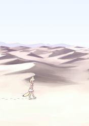 Rule 34 | 10s, 1girl, animal ears, arms behind back, blonde hair, comic, day, desert, extra ears, fennec (kemono friends), food, footprints, fox ears, fox tail, from side, highres, jitome, kemono friends, miniskirt, outdoors, pink sweater, pleated skirt, quick waipa, short hair, skirt, sky, solo, sweater, tail, thighhighs, walking, white skirt, yellow thighhighs, zettai ryouiki