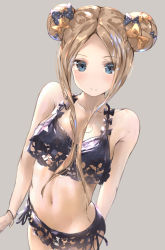Rule 34 | 1girl, abigail williams (fate), adapted costume, bikini, black bikini, blonde hair, blue eyes, blush, bow, breasts, fate/grand order, fate (series), forehead, hair bow, long hair, looking at viewer, multiple bows, official alternate costume, parted bangs, sakazakinchan, sidelocks, small breasts, solo, swimsuit