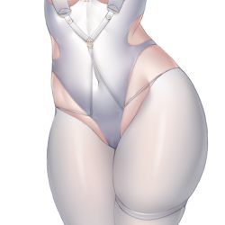 Rule 34 | 1girl, azur lane, cameltoe, close-up, covered navel, groin, hairband, highleg, highleg leotard, le malin (azur lane), le malin (listless lapin) (azur lane), leotard, lower body, mahou kyuuri, narrow waist, official alternate costume, pantyhose, sideless outfit, tail, thick thighs, thighs, white hairband, white leotard, white pantyhose, wide hips
