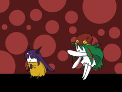 Rule 34 | animated, animated gif, chibi, cthulhu, cthulhu mythos, dancing, green hair, hair over eyes, hastur, lowres, personification, purple hair